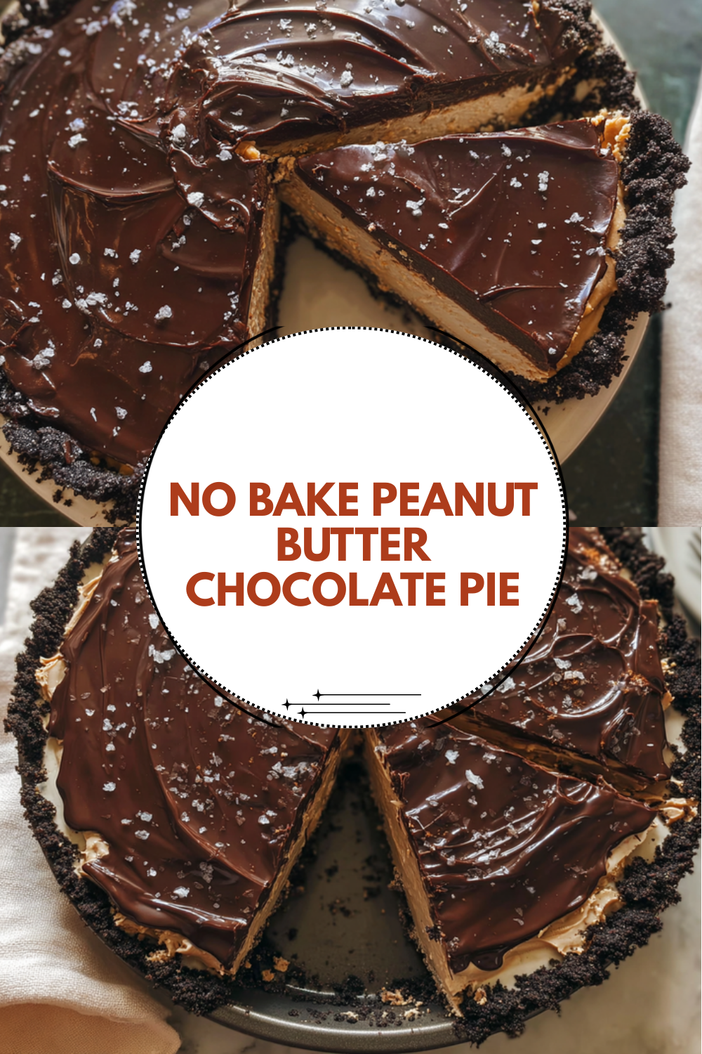 No Bake Peanut Butter Chocolate Pie