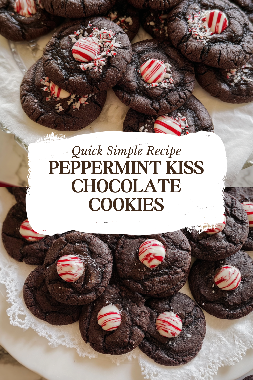 Peppermint Kiss Chocolate Cookies