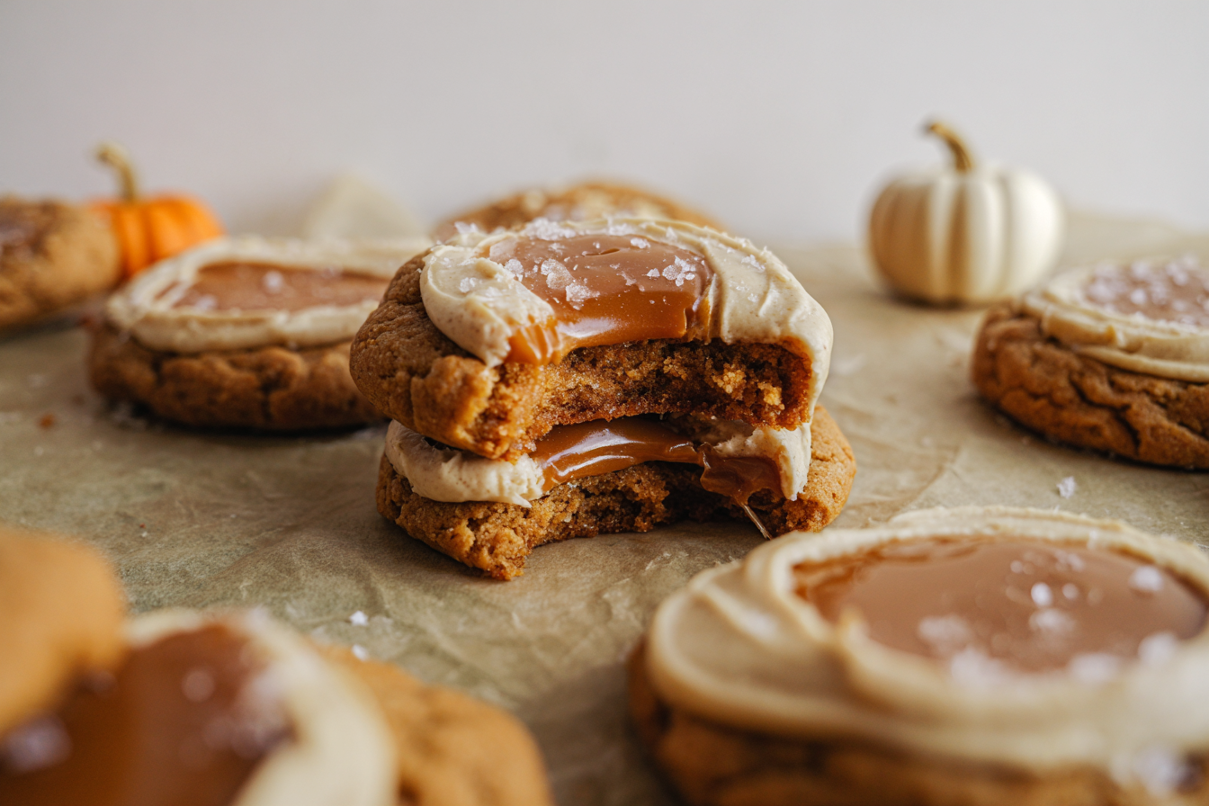 Pumpkin Caramel Cookies