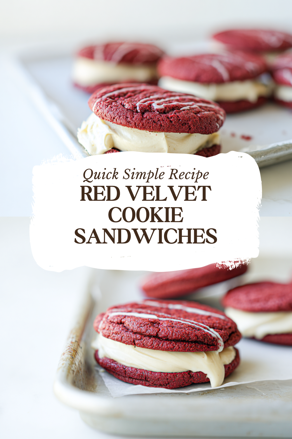 Red Velvet Cookie Sandwiches