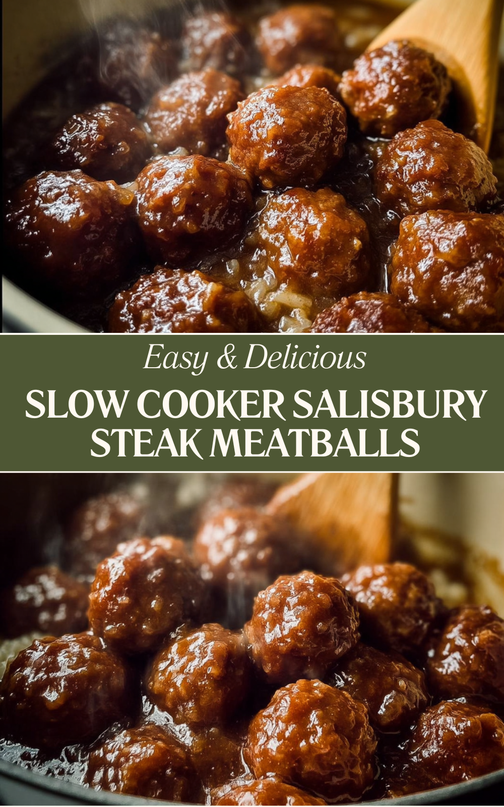 Slow Cooker Salisbury Steak Meatballs
