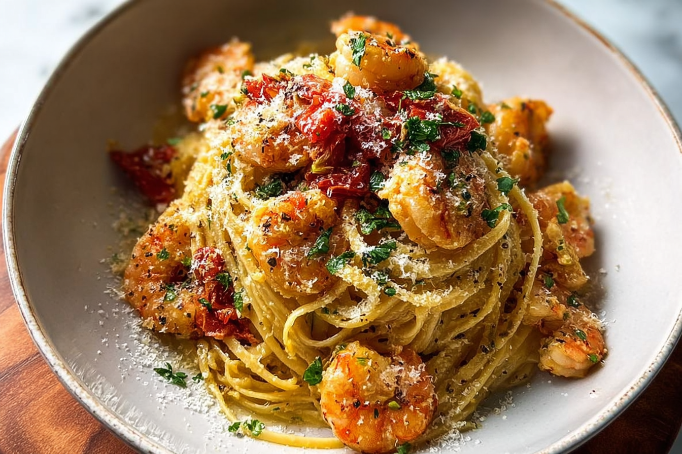 Spicy Garlic Shrimp Pasta