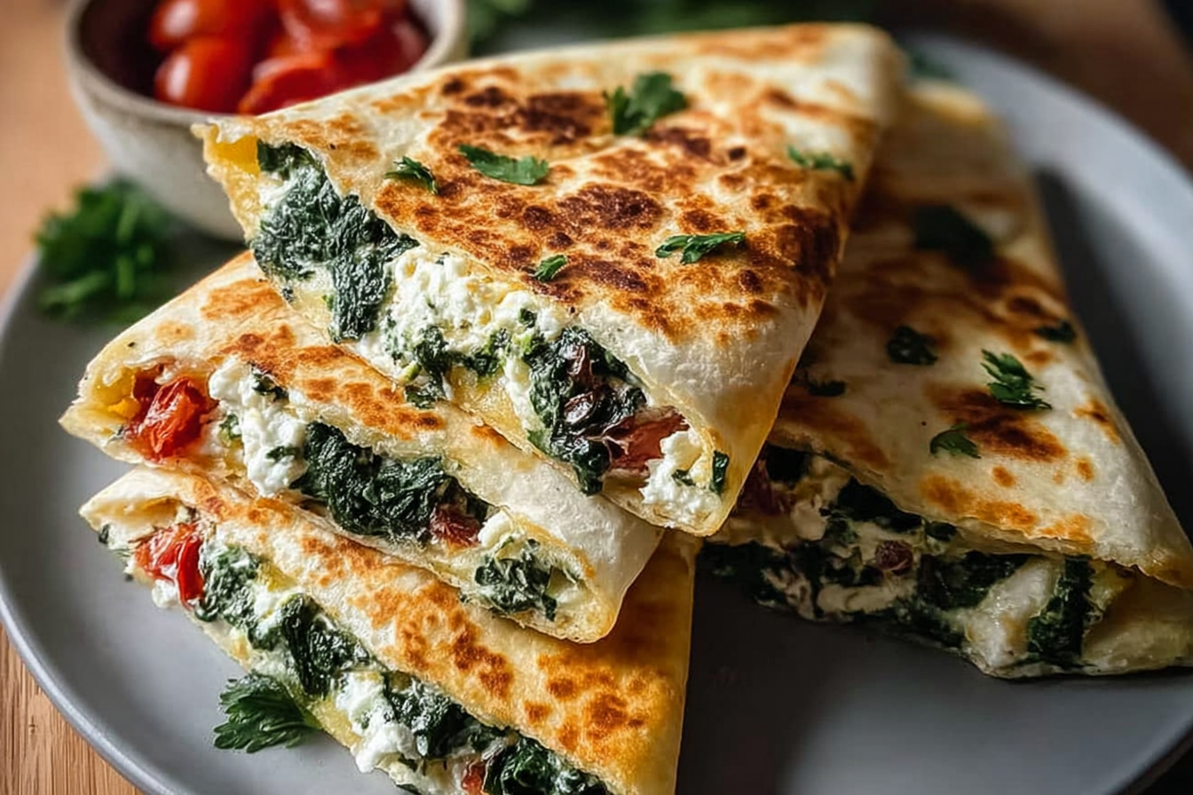 Spinach Feta Quesadilla Recipe With Simple Ingredients 6 Spinach Feta Quesadillas