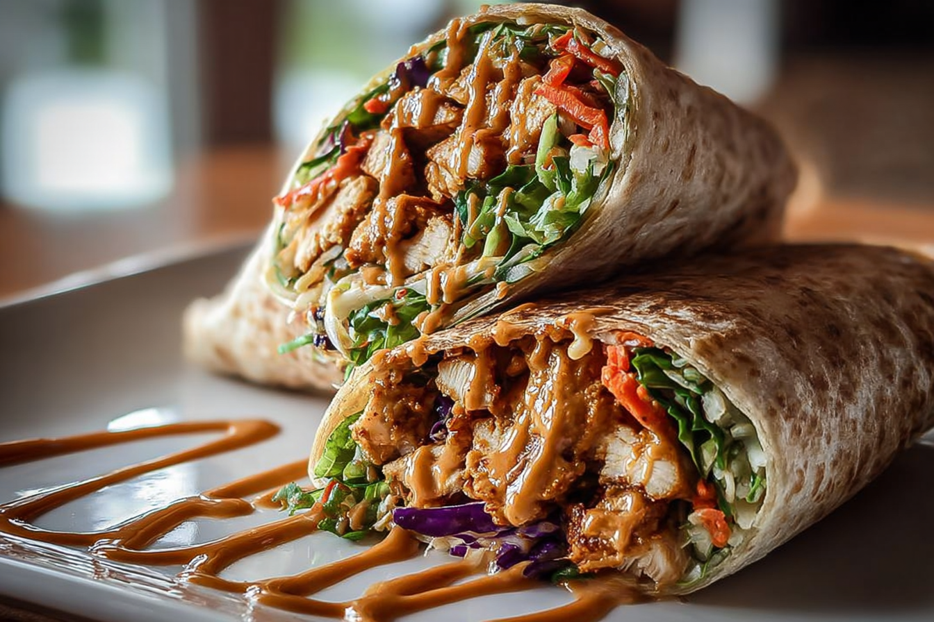 Thai Peanut Chicken Wraps