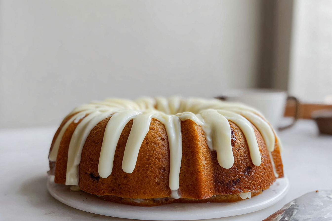 White Chocolate Raspberry Bundt Cake