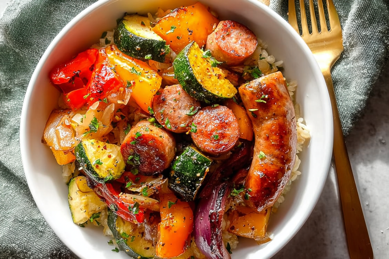 Air Fryer Chicken Sausage And Veggies