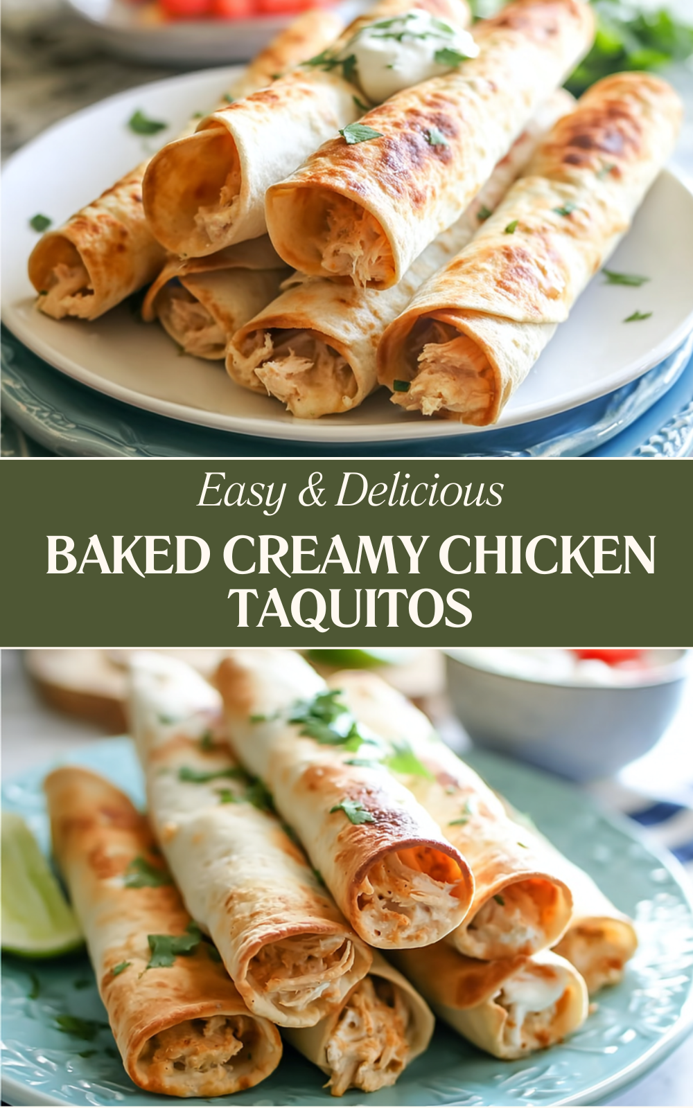 Baked Creamy Chicken Taquitos