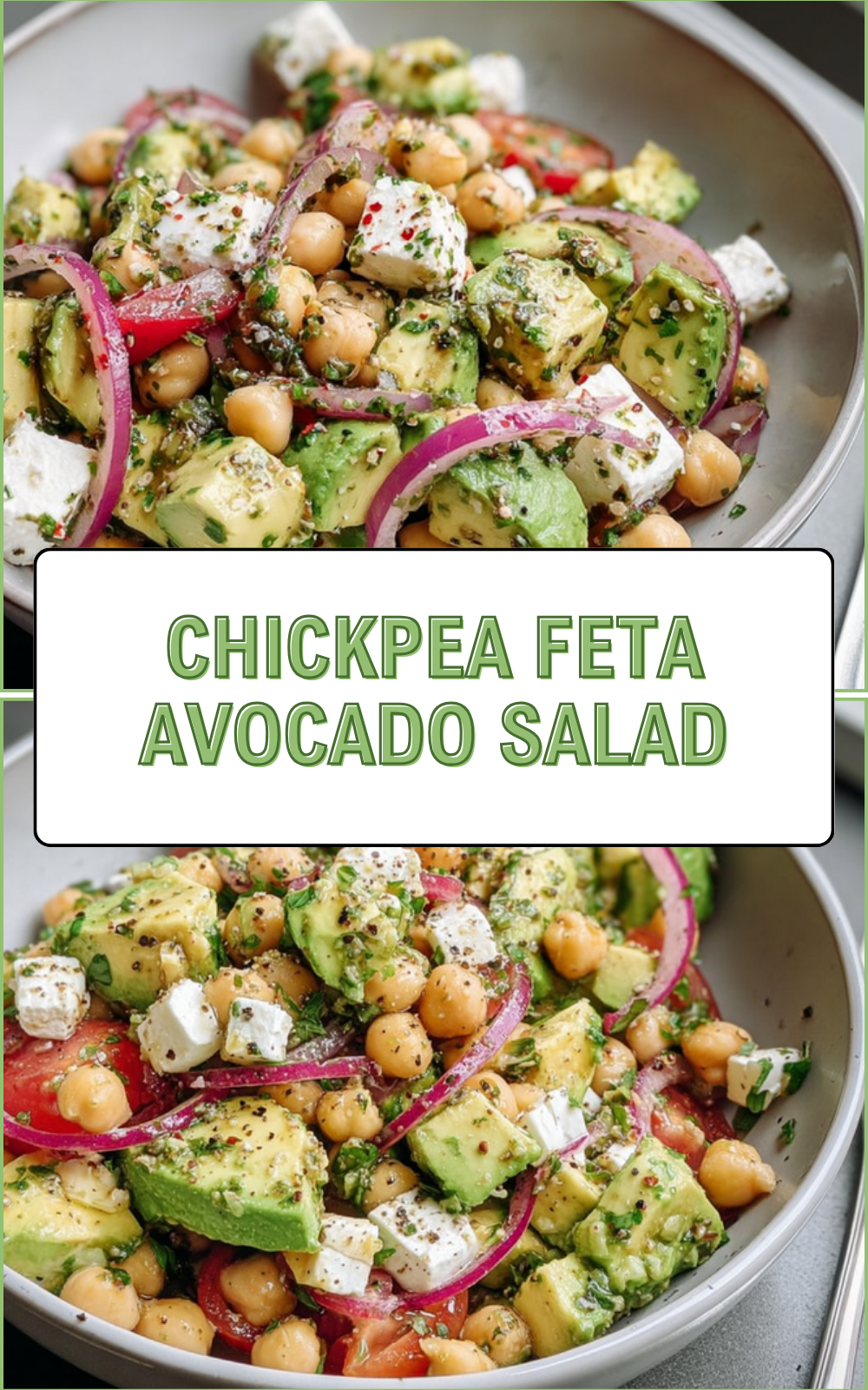 Chickpea Feta Avocado Salad