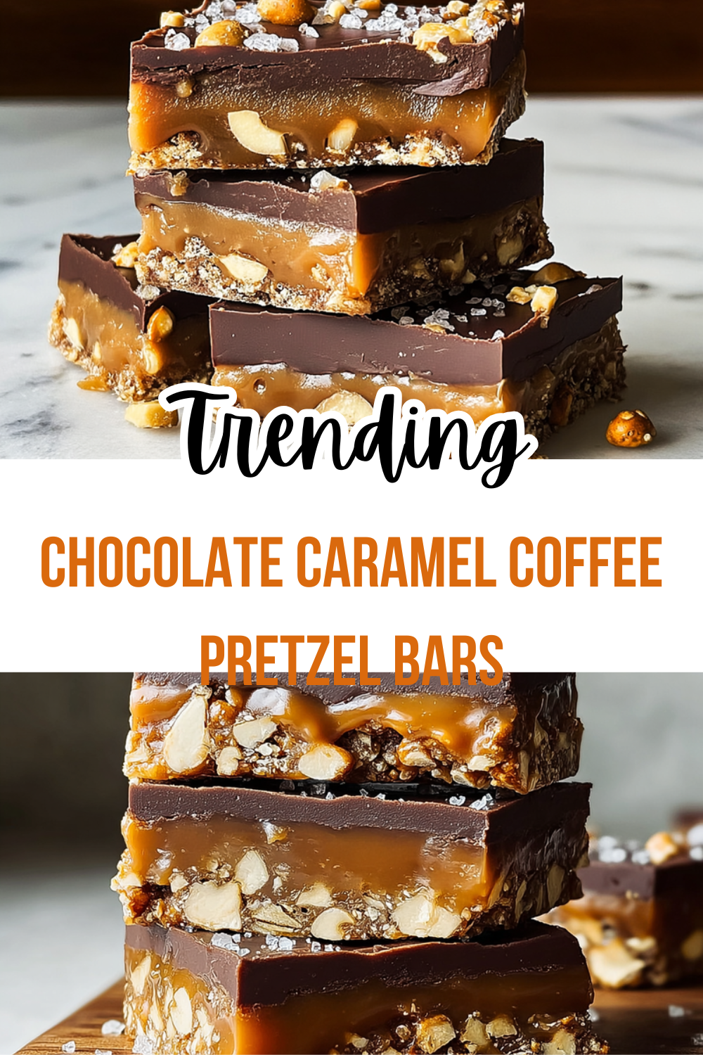 Chocolate Caramel Coffee Pretzel Bars