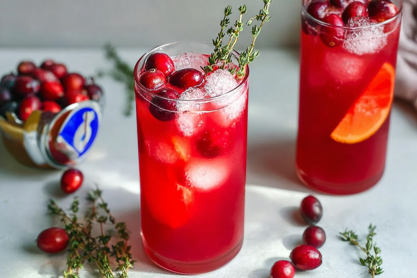 Cranberry Thyme Agua Fresca Cocktail Mocktail
