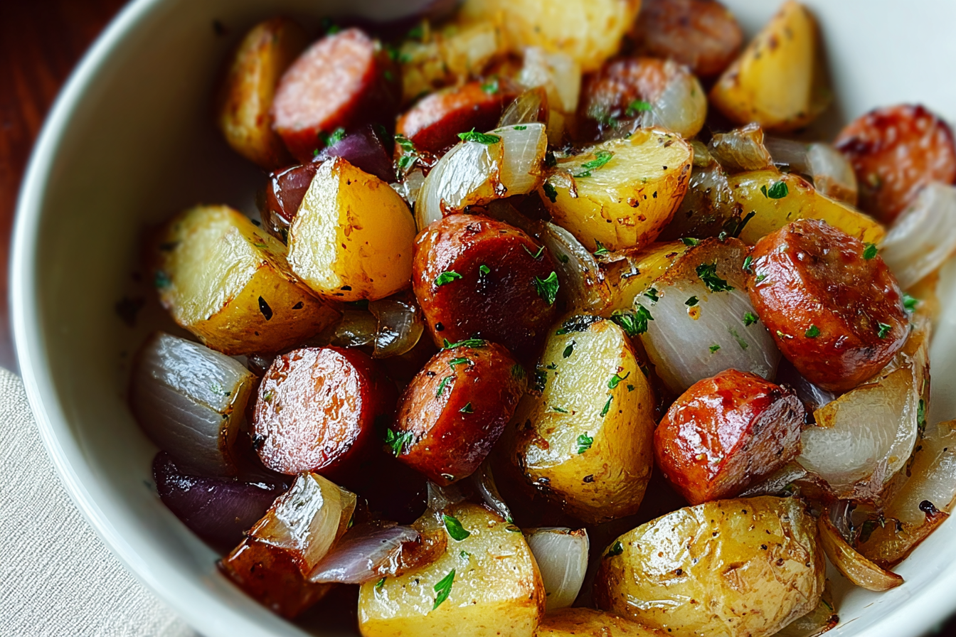 Fried Potatoes Onions Sausage