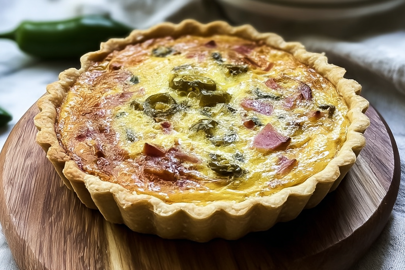 Green Chile Ham Quiche Recipe With Savory Cheese And Fresh Herbs 6 Hatch Chile Ham Quiche