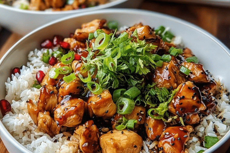 Honey Garlic Chicken Bowls 77.Png