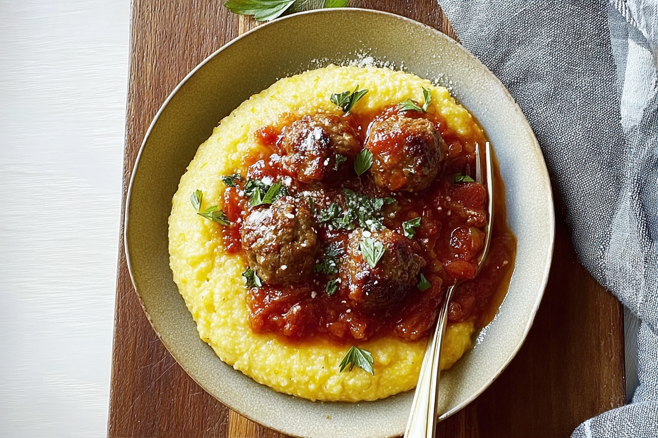 Polenta And Meatballs