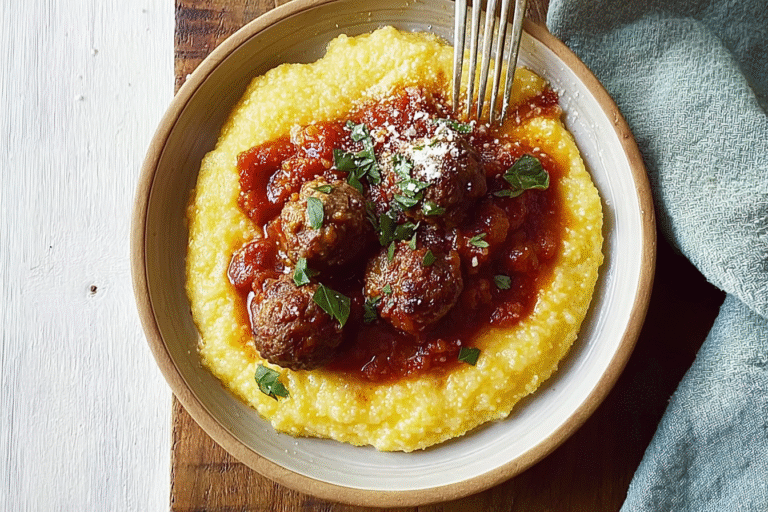 Polenta And Meatballs 92.Png