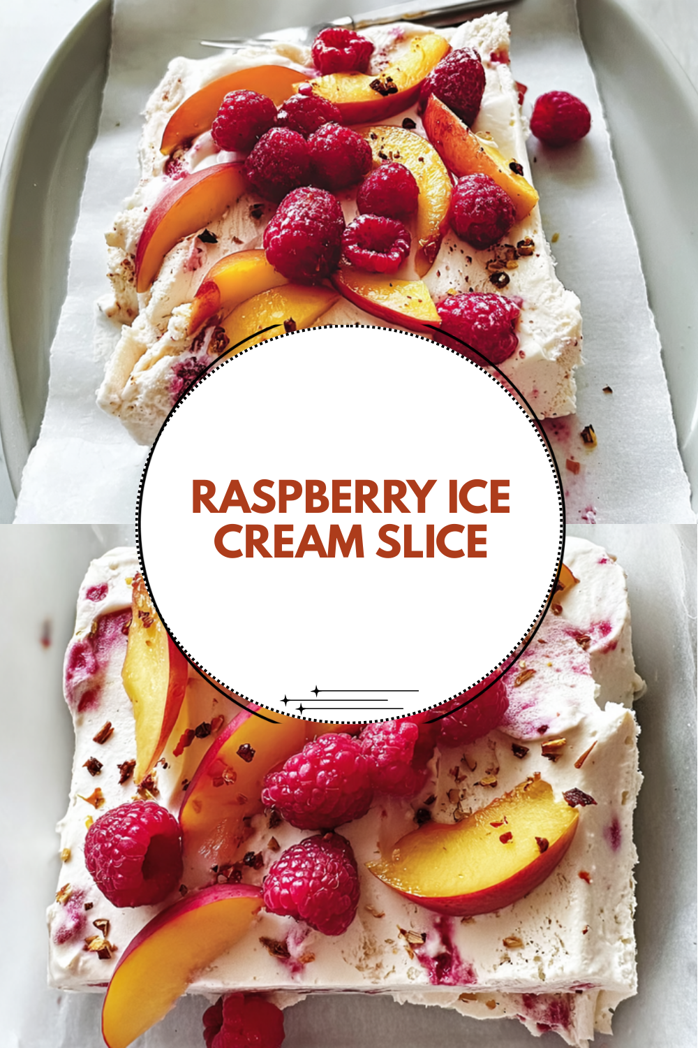 Raspberry Ice Cream Slice