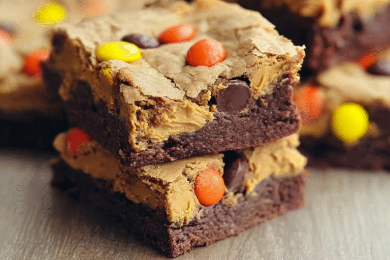 Chewy Reeses Pieces Peanut Butter Brownies 24.Png