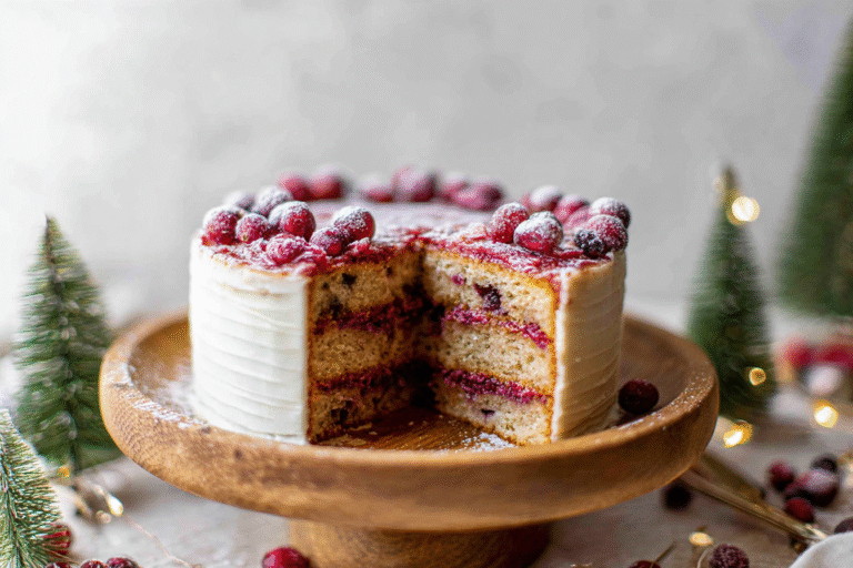 Cranberry White Christmas Cake 28.Png