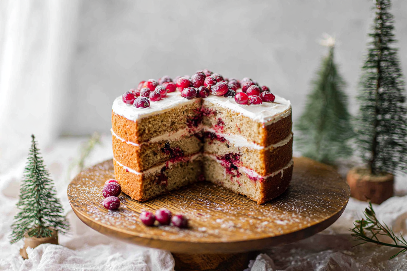 Cranberry White Christmas Cake
