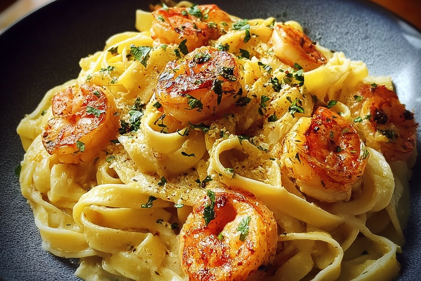 Creamy Shrimp Fettuccine Pasta