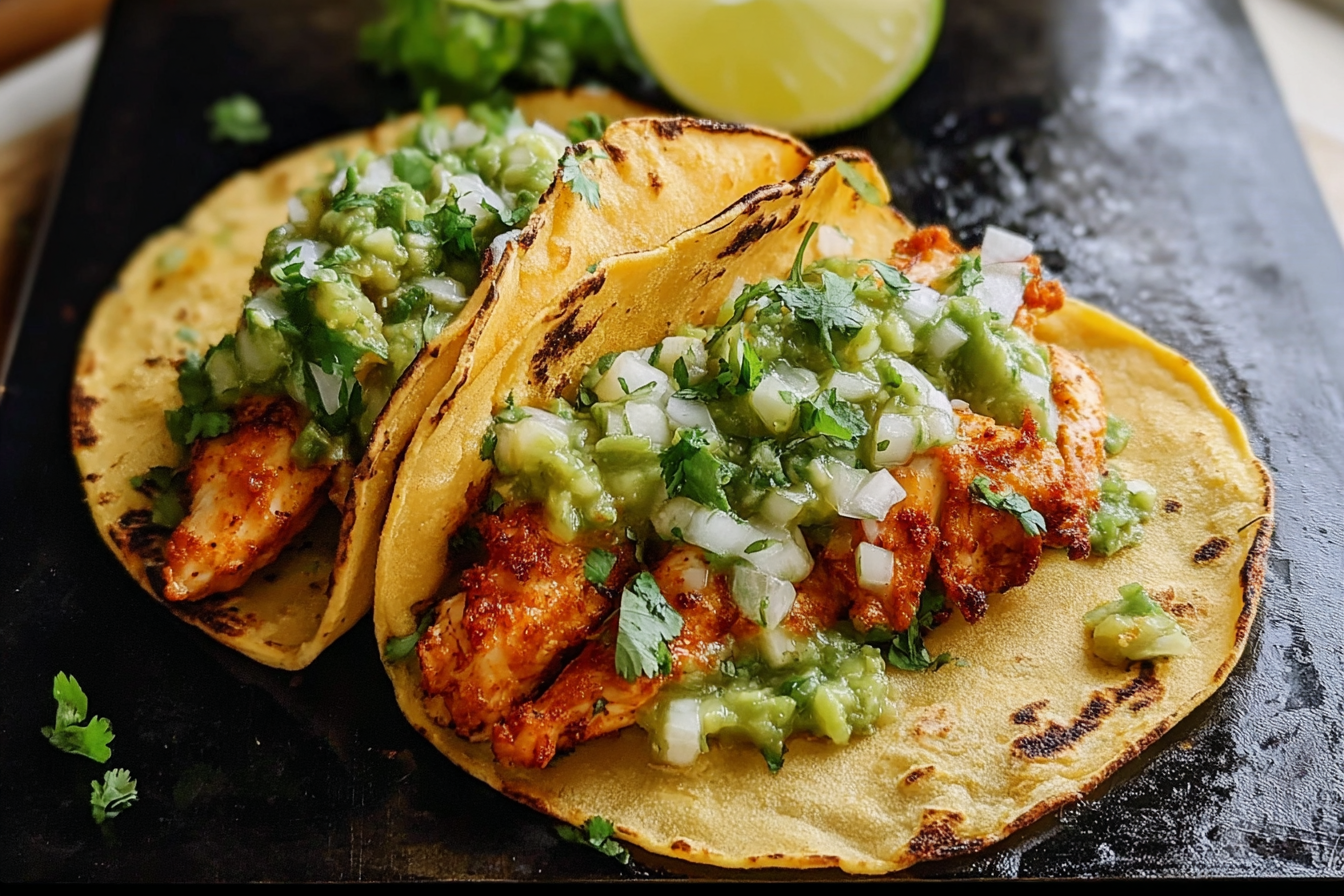 Crispy Poblano Chicken Tacos