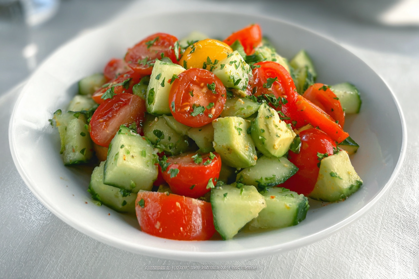 Cucumber Tomato Avocado Salad