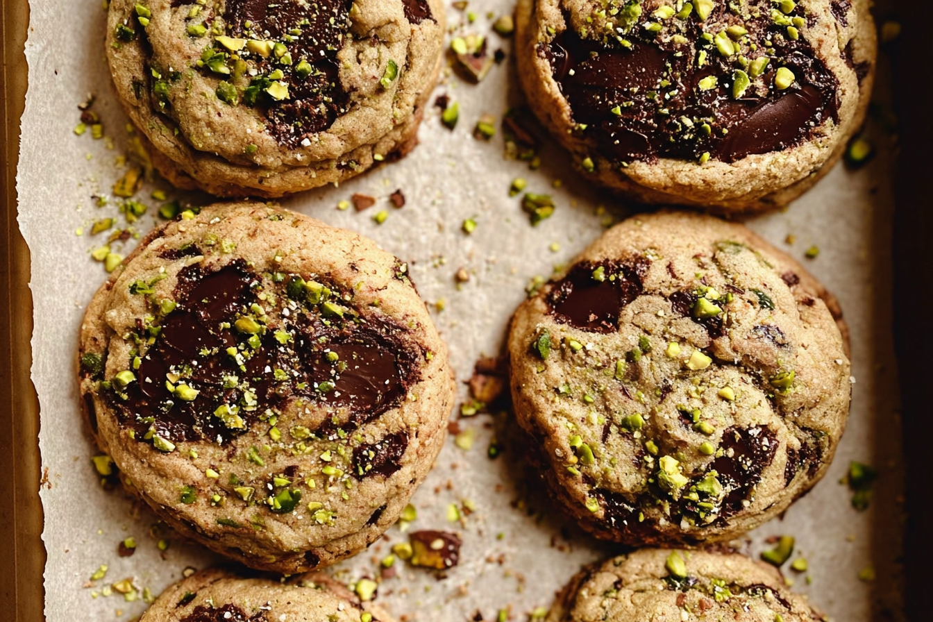 Dark Chocolate Chunk Pistachio Cookies 6 Dark Chocolate Chunk Pistachio Cookies
