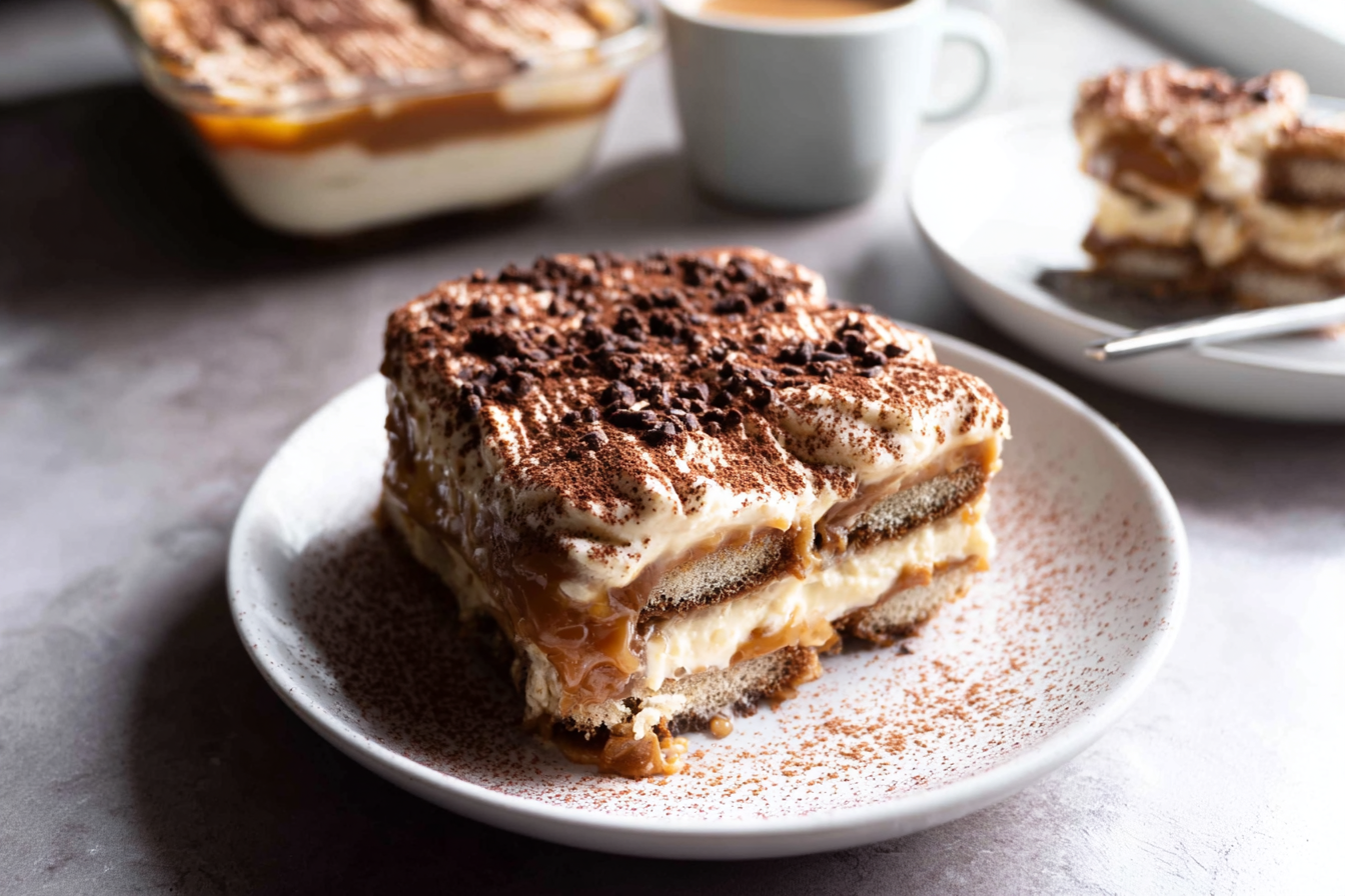 Eggless Caramel Tiramisu