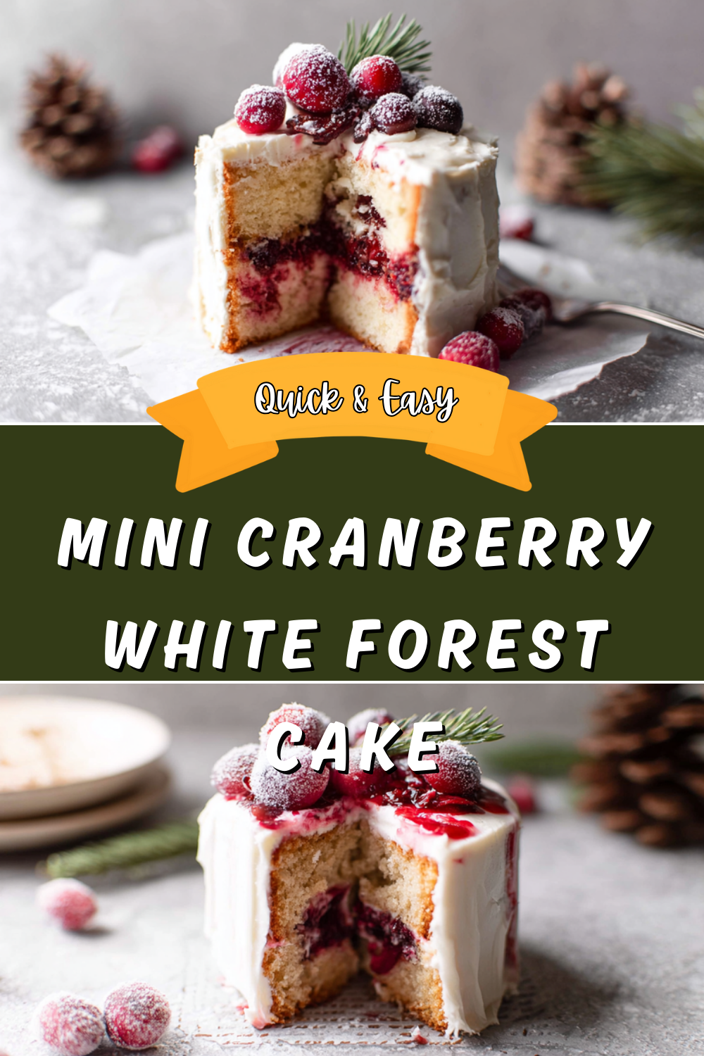 Mini Cranberry White Forest Cake