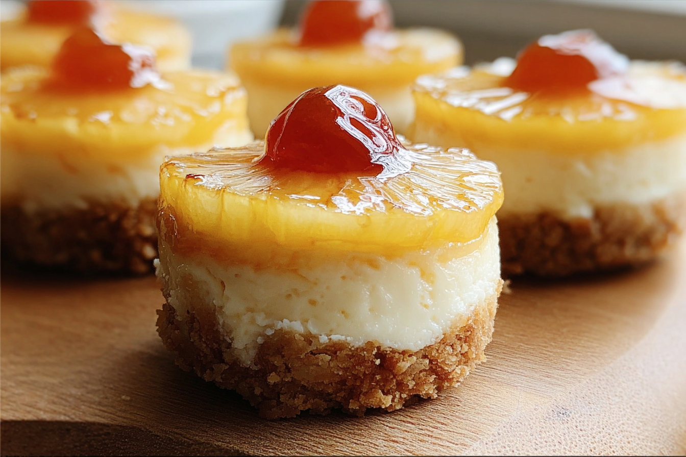 Mini Pineapple Upside Down Cheesecakes