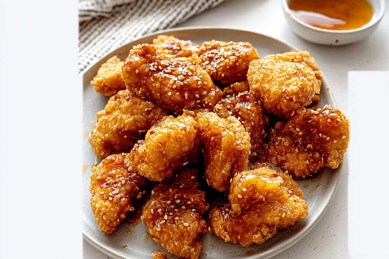 Oven Fried Southern Hot Honey Popcorn Chicken