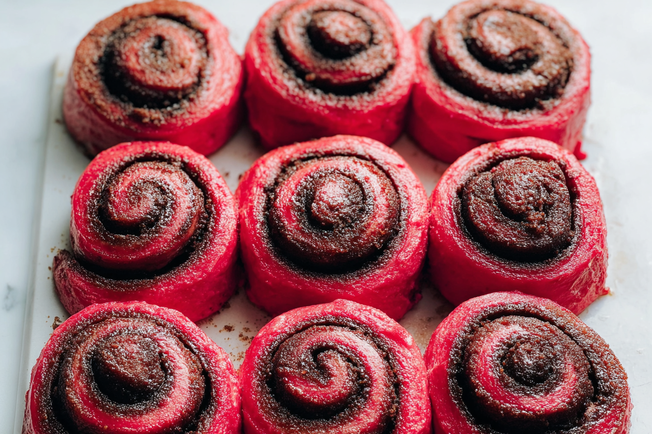 Red Velvet Cinnamon Rolls Soft Gooey Homemade Recipe 6 Red Velvet Cinnamon Rolls