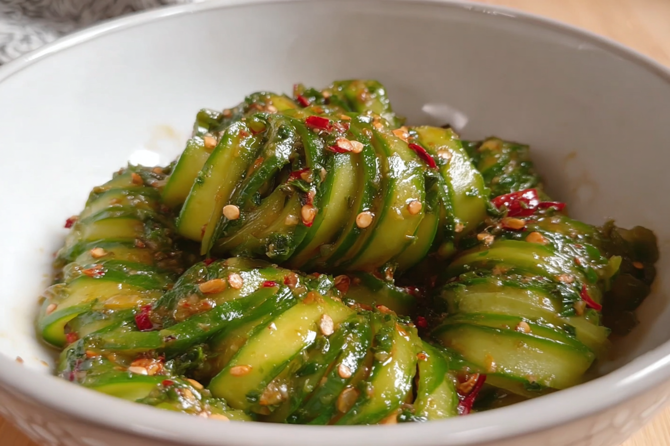 Spicy Spiral Cucumber Salad