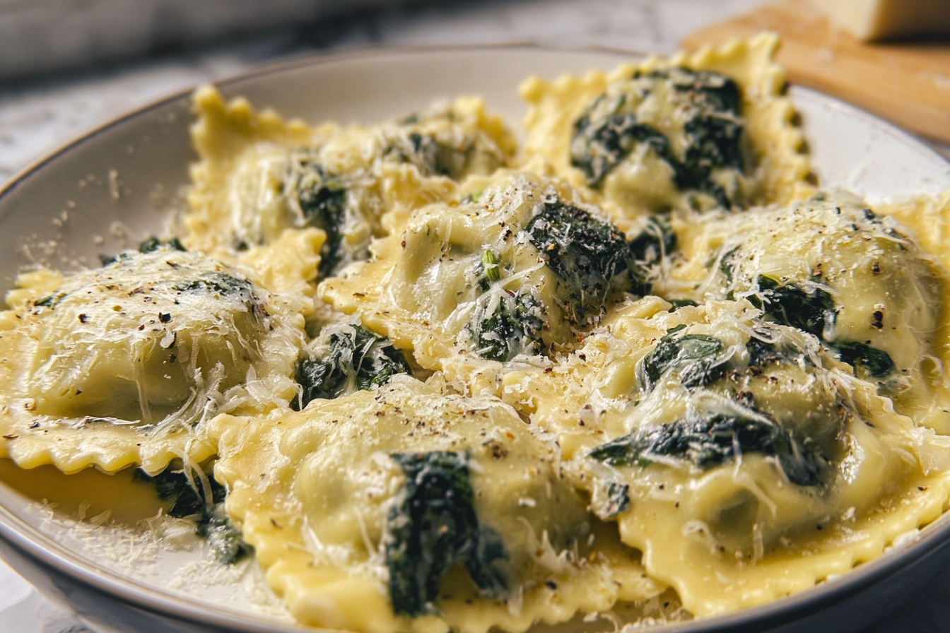 Spinach Artichoke Ravioli Bake