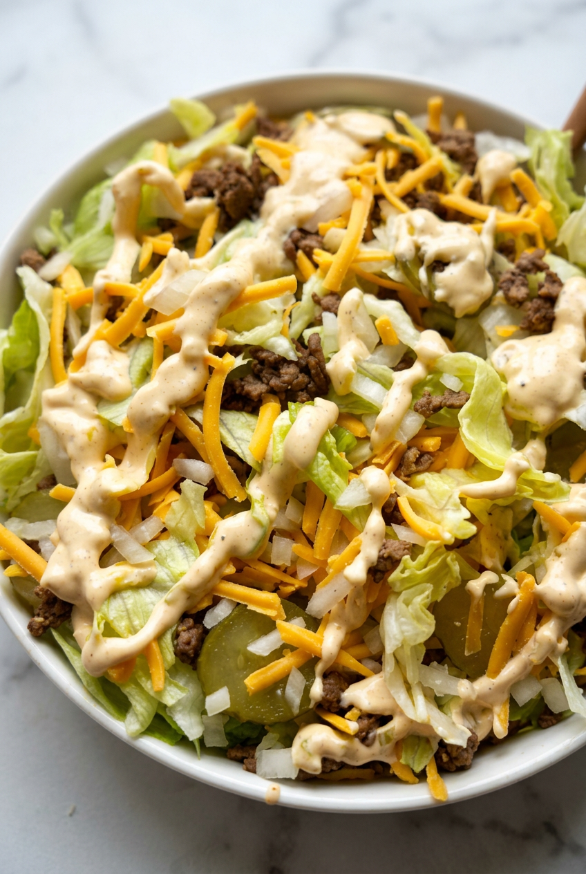 Big Mac Salad Recipe Low Carb Keto Copycat 6 Big Mac Salad