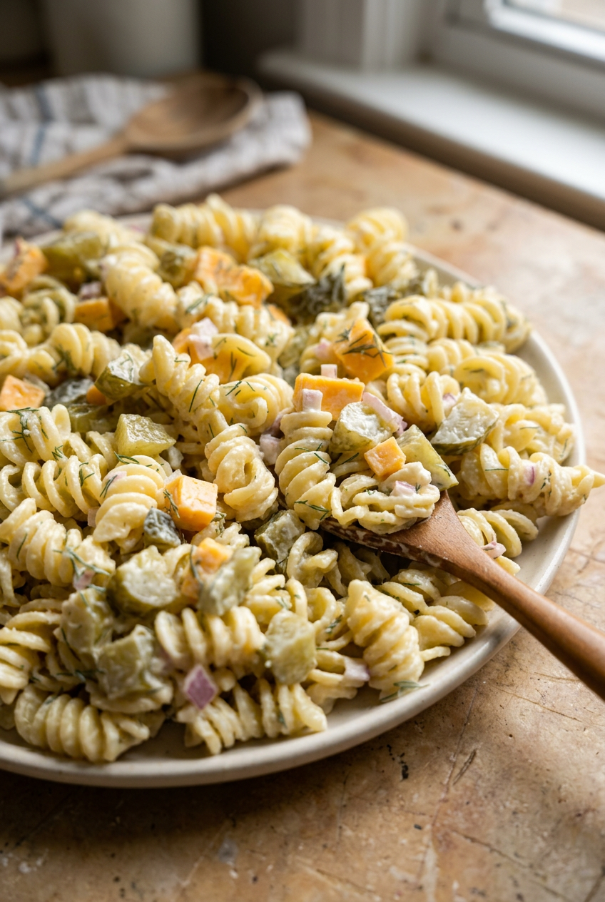Dill Pickle Pasta Salad