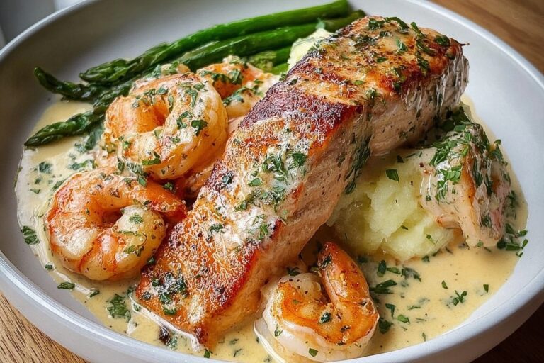 Cajun Shrimp And Salmon With Garlic Cream Sauce 66.Png