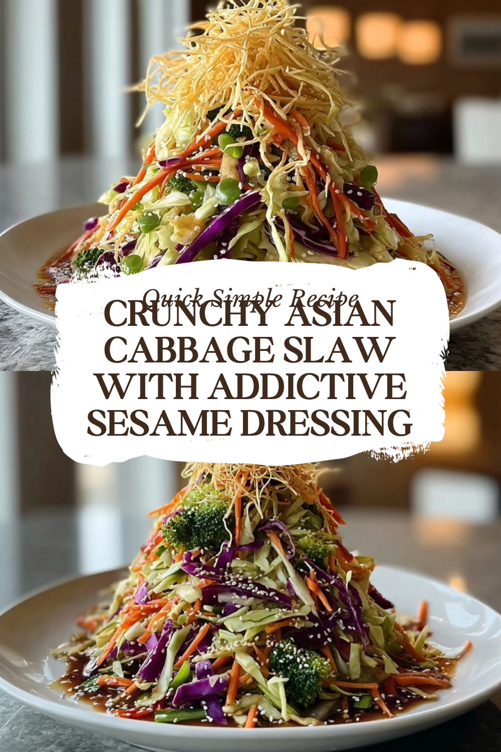 Crunchy Asian Cabbage Slaw With Addictive Sesame Dressing