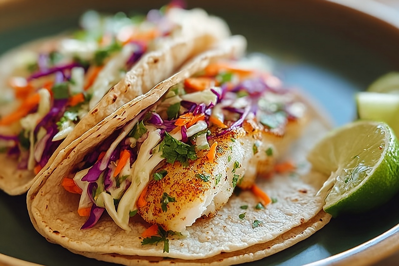 Easy Fish Tacos With Cilantro Lime Slaw