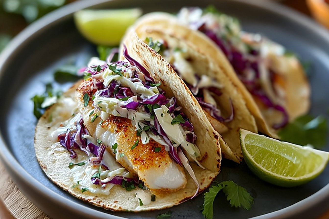 Fish Tacos With Cabbage Slaw