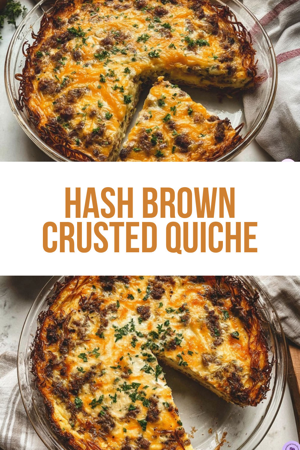 Hash Brown Crusted Quiche