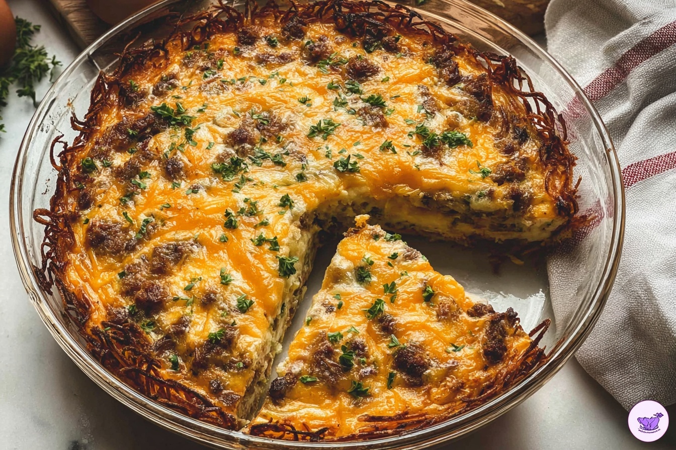 Hash Brown Crusted Quiche