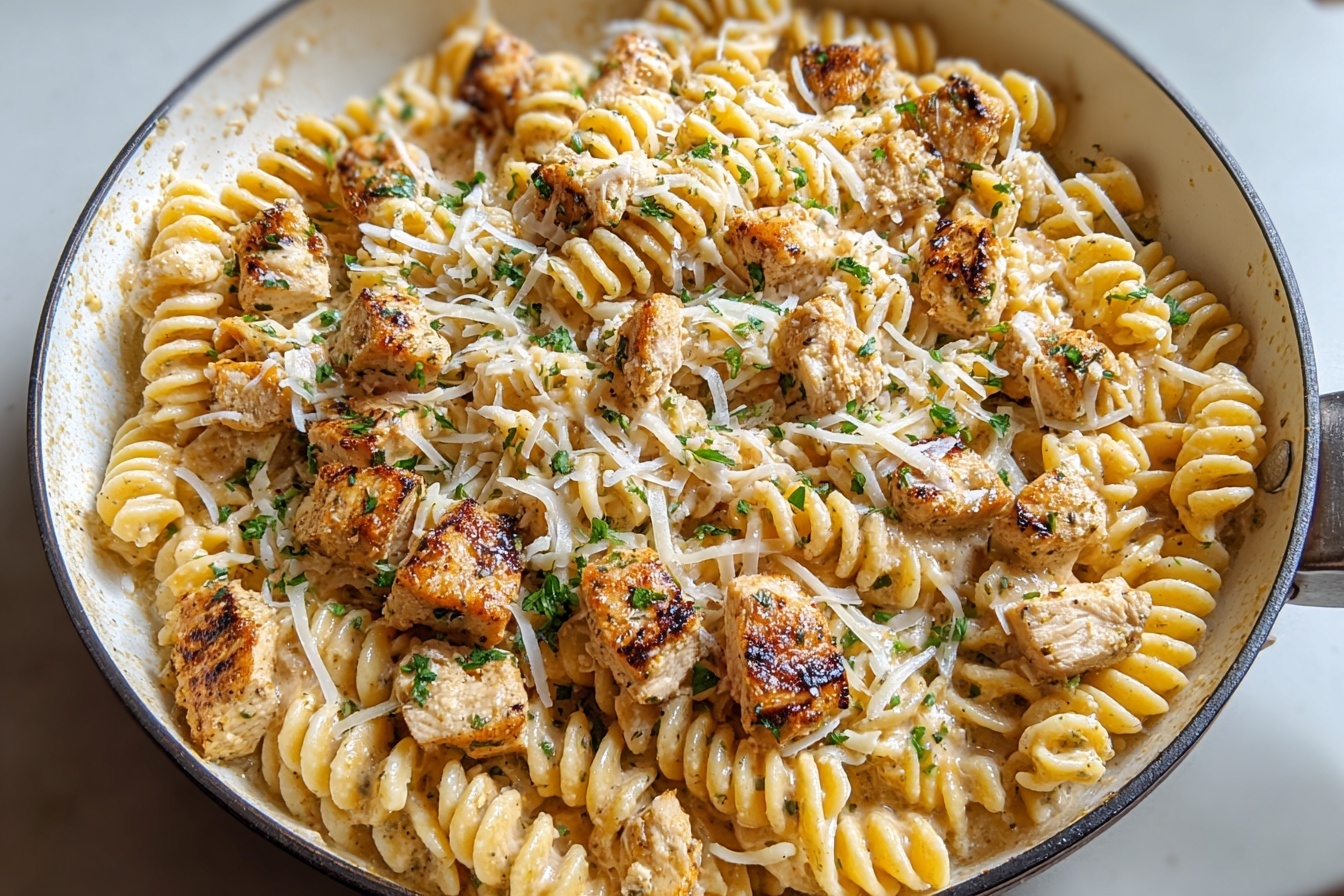 Healthy Garlic Parmesan Chicken Pasta