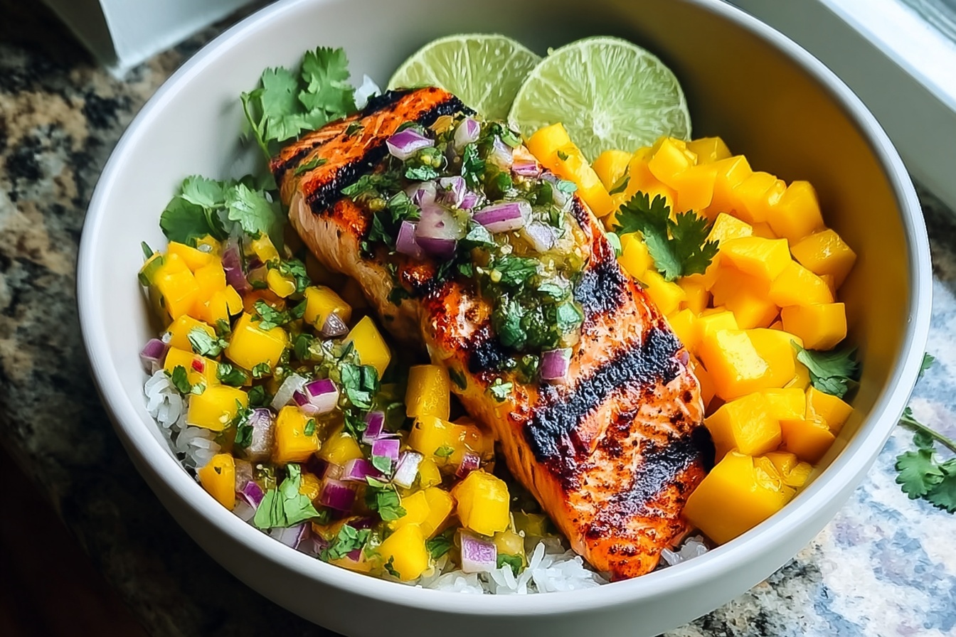 Mango Salsa Salmon Bowls