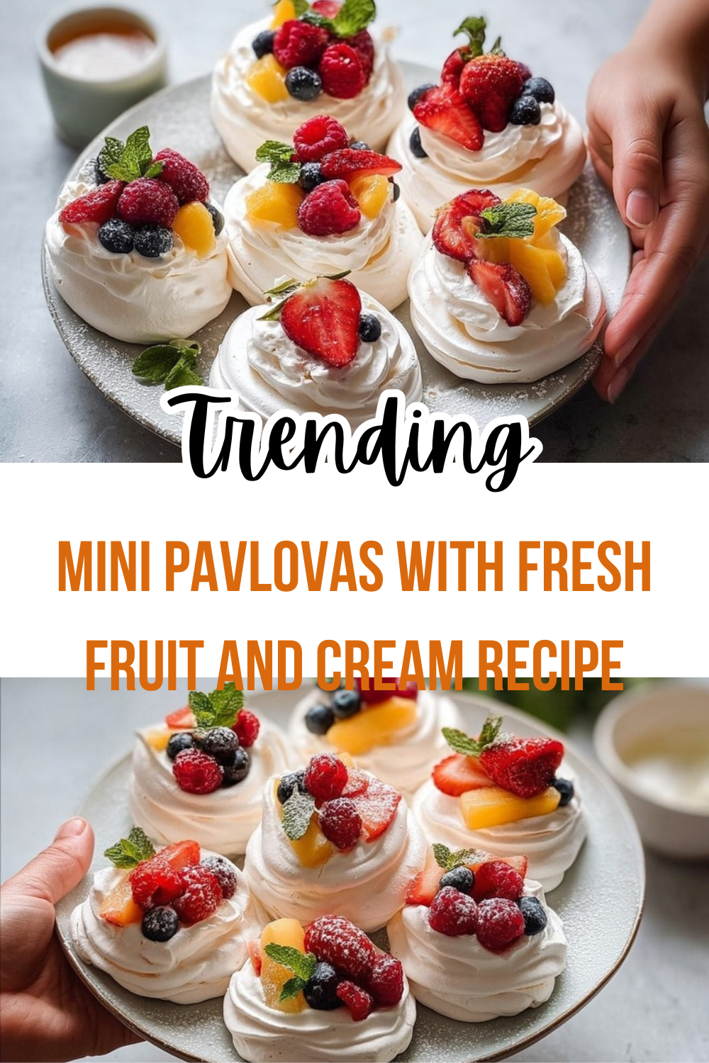 Mini Pavlovas With Fresh Fruit And Cream Recipe