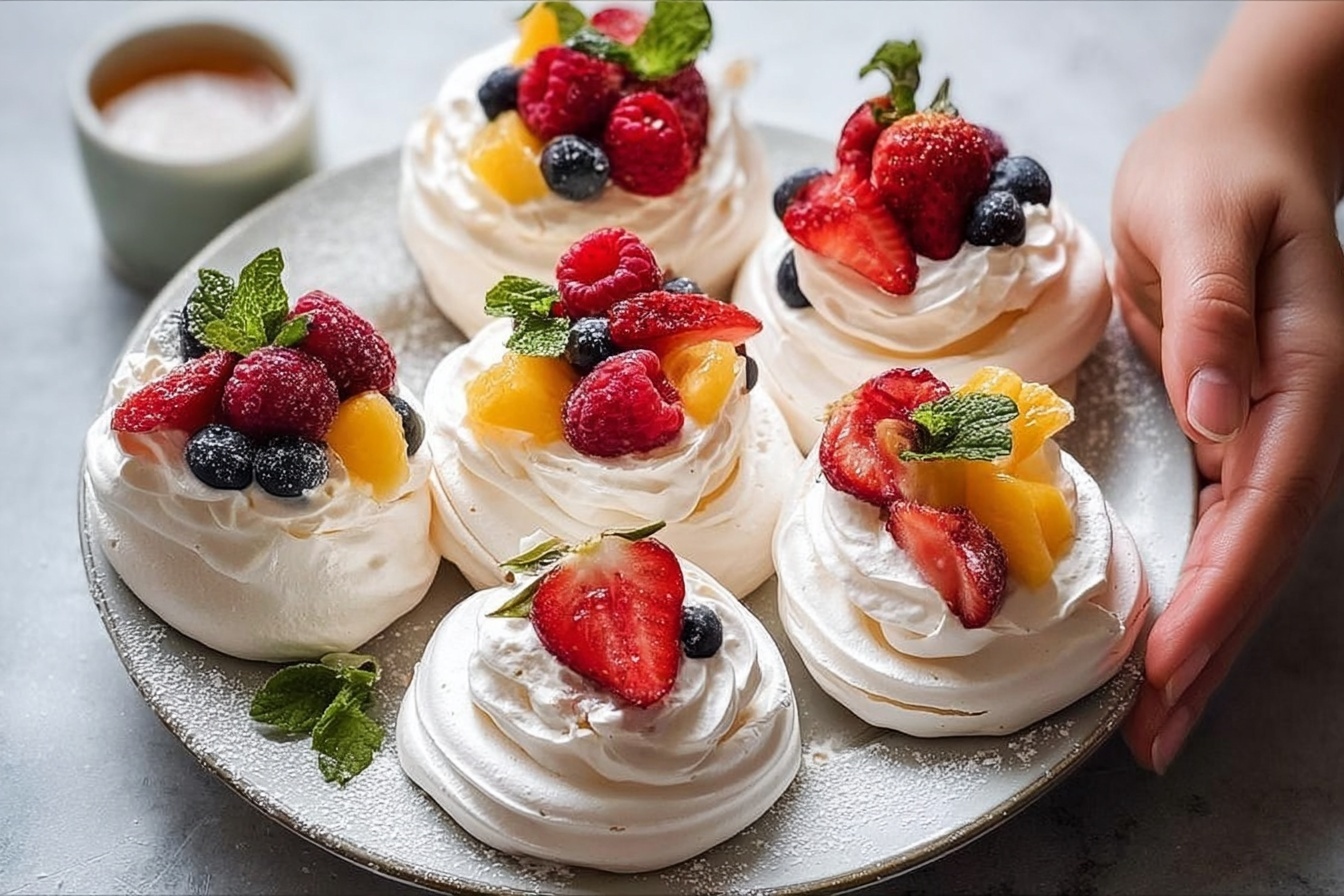 Mini Pavlovas With Fresh Fruit And Cream Recipe
