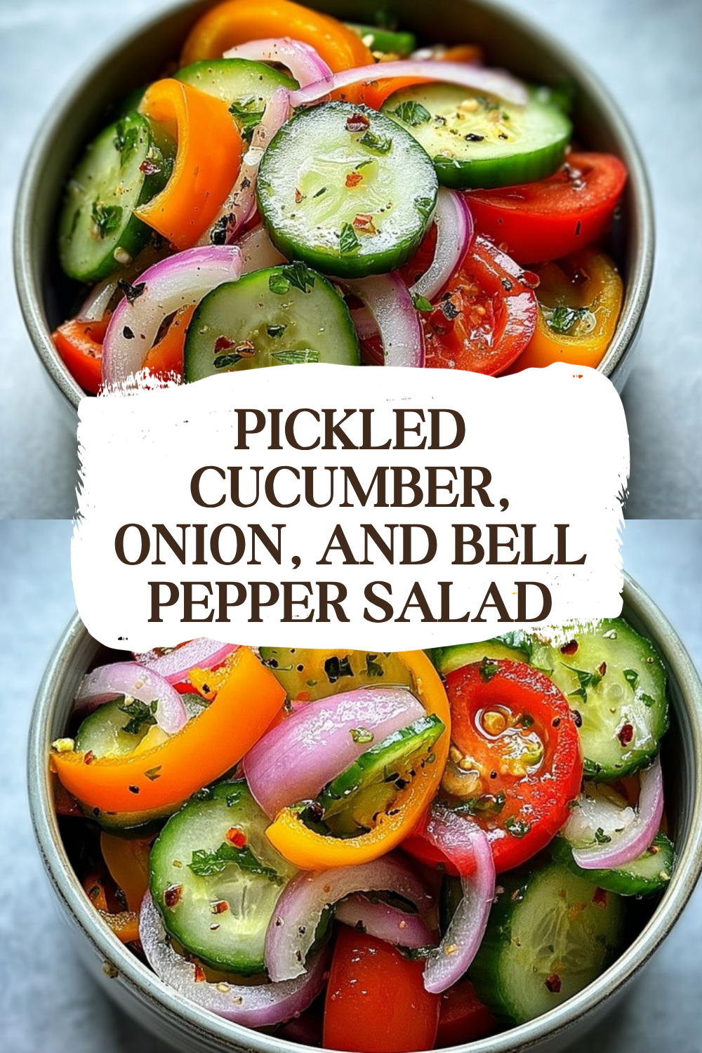 Pickled Cucumber, Onion, And Bell Pepper Salad