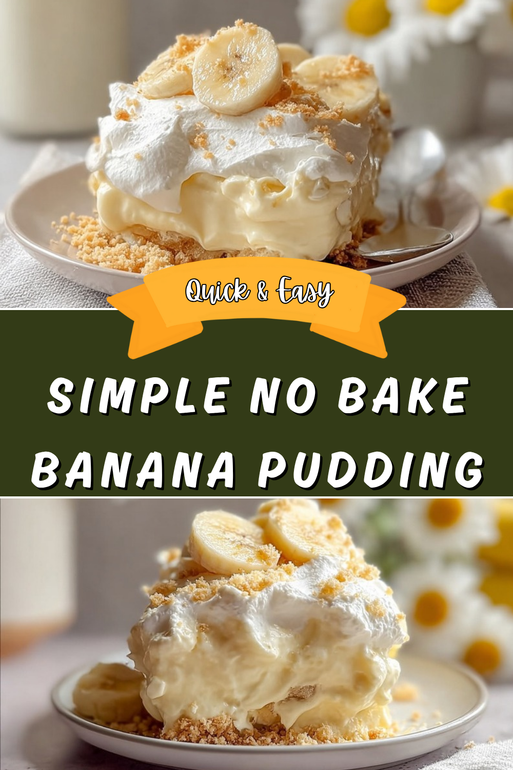 Simple No Bake Banana Pudding