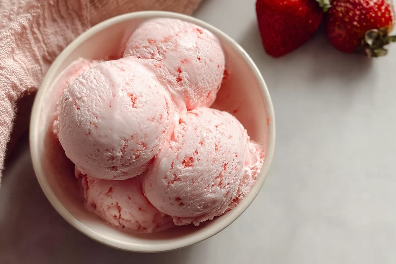 Strawberry Cottage Cheese Ice Cream